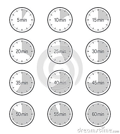 A set of timer icons Cartoon Illustration