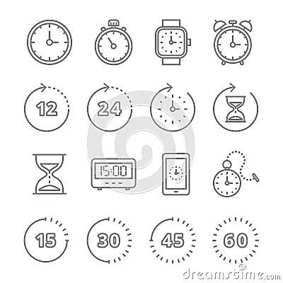 Set of timer icons. Vector illustration decorative design Vector Illustration