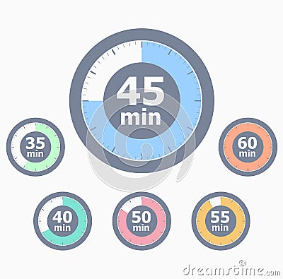 Set of timers. Second Vector Illustration