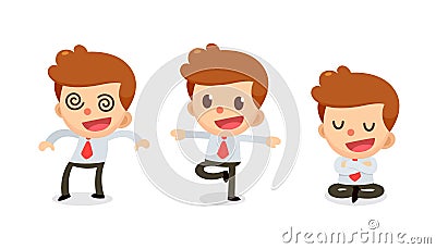 Set of Tiny businessman character in actions. Numbness man. Stock Photo