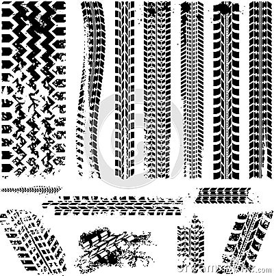 Set of tire tracks Vector Illustration