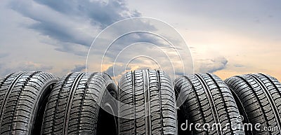 Set of tires Stock Photo