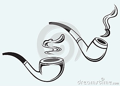 Set of tobacco pipes Vector Illustration