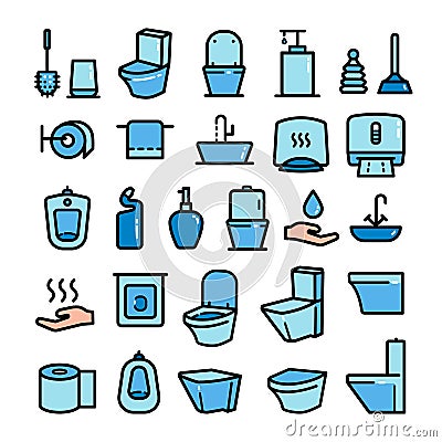 Set of toilet sanitary icons Vector Illustration