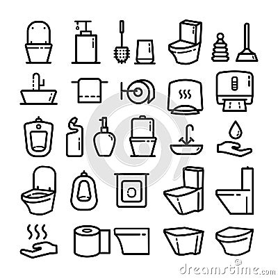 Set of toilet sanitary icons Vector Illustration