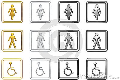 Set of toilet signs Stock Photo