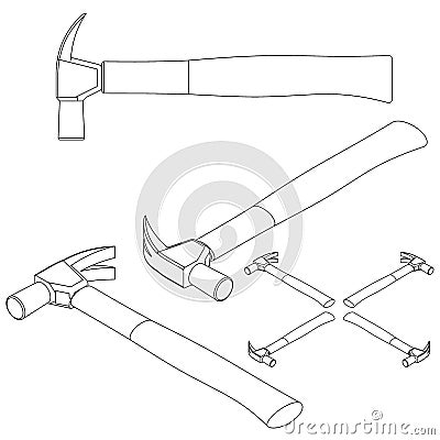 Set tools isometric on a white background Vector Illustration