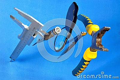 A set of tools for quality repair mechanisms Stock Photo