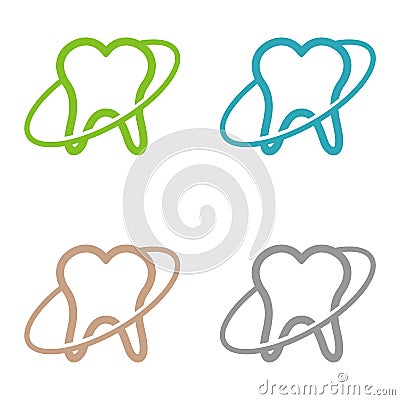 Set Tooth Care Dental, Dentistry Vector Logo Template Illustration Design. Vector EPS 10 Vector Illustration