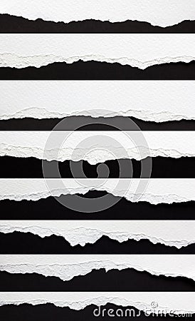 Set of torn paper edges Stock Photo