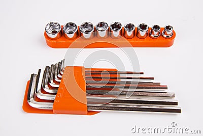 Set of torx and hexagon keys Stock Photo