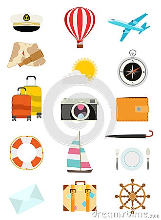 Set of tourism icons Vector Illustration