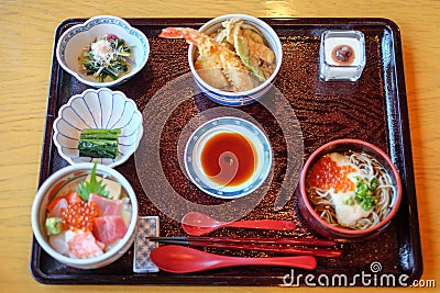 Set of Japanese food. Stock Photo