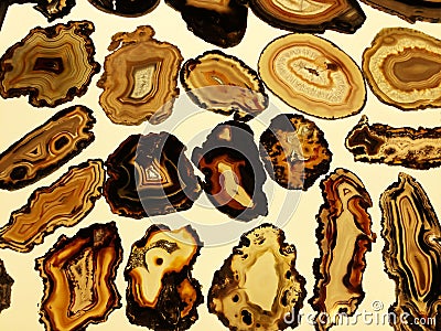 Set of translucent Agate on bright background Stock Photo