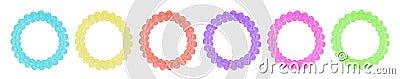 Set of transparent colored spiral scrunchy. Stock Photo