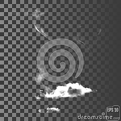 Set of transparent different clouds. Vector Illustration