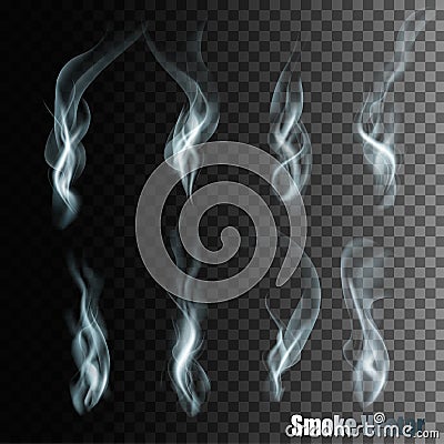 Set Of Transparent Different Smoke Vector Illustration