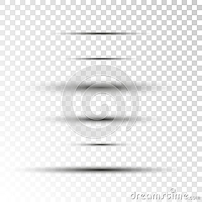 Set of transparent oval shadow with soft edges isolated. Vector illustration Vector Illustration