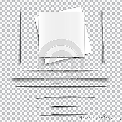 Set of transparent realistic paper shadow effects Vector Illustration