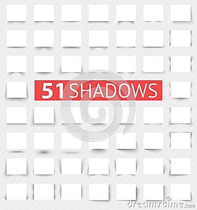 Set of transparent realistic shadow effects Vector Illustration