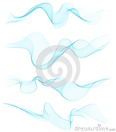 Set of transparent soft lines on white Vector Illustration