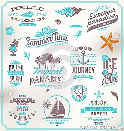 Set of travel and vacation emblems Vector Illustration