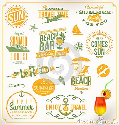 Set of travel and vacation emblems Vector Illustration