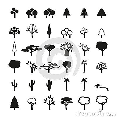 Set of tree icons Vector Illustration