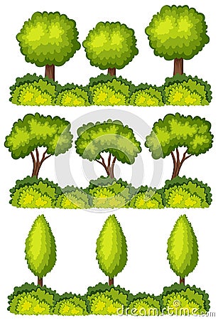 Set of tree lines Vector Illustration