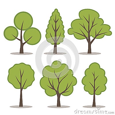 Set of trees icons Vector Illustration