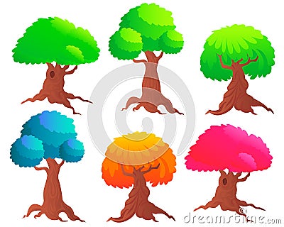 Set of trees Vector Illustration