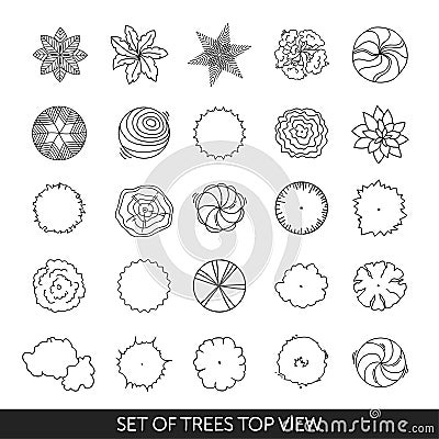 Set of trees. Top view Vector Illustration