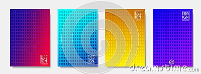 Set of trendy minimal covers design. Colorful halftone modern template design for website. vector eps10 Stock Photo