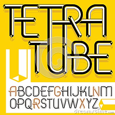Set of trendy modern vector capital, upper case English alphabet letters isolated. Retro font, typescript for use as business Vector Illustration