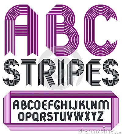 Set of trendy vector capital alphabet letters, abc isolated. Geo Vector Illustration