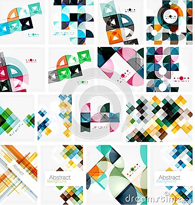 Set of triangle geometric abstract backgrounds Vector Illustration