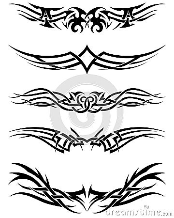 Set tribal tattoos Vector Illustration