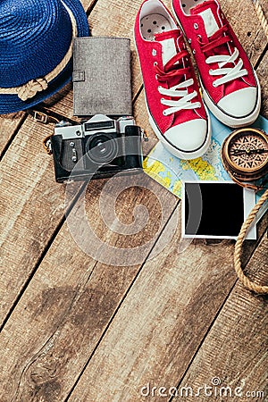 Set of trip stuff Stock Photo