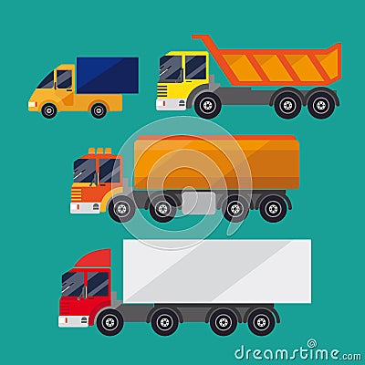 Set of trucks Vector Illustration