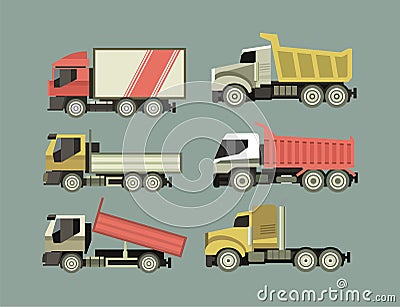 Set of Trucks Vector Illustration