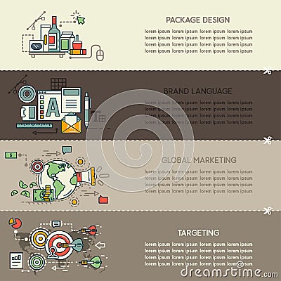 Set twenty seven of business banners Vector Illustration