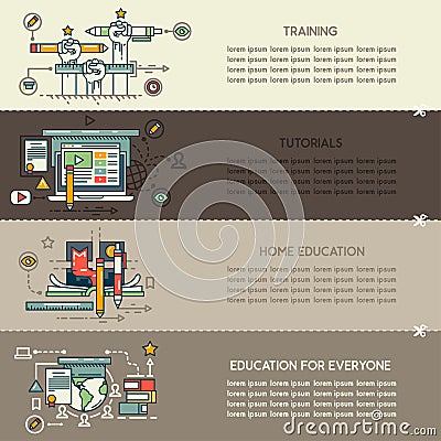 Set twenty two of educational banners Vector Illustration