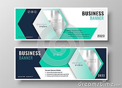 Set of two business corporate professional banners design Vector Illustration