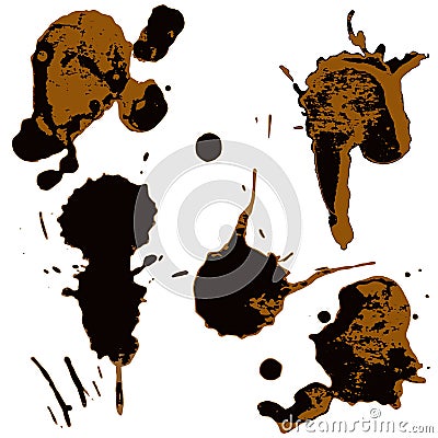 Set of two-color blots Vector Illustration