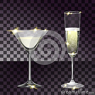 Set with two glasses Vector Illustration