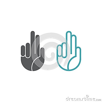 Vector illustration of a hand and fingers during the baptism Stock Photo