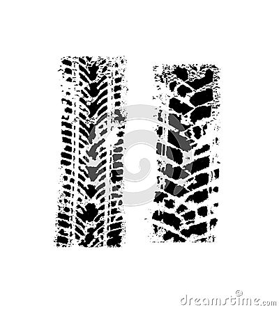 Set of two tire tracks Vector Illustration