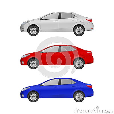 Set the type of sedan cars Vector Illustration