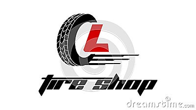 Tyre shop logo design Stock Photo