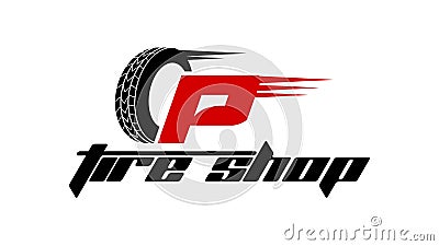 Tyre shop logo design Stock Photo